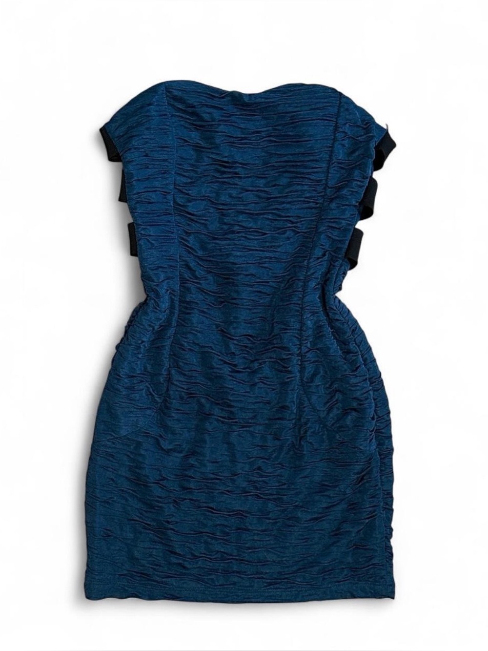 Women’s Y2K Forever 21 Teal Blue Strapless Bodycon Mini Dress Size Small